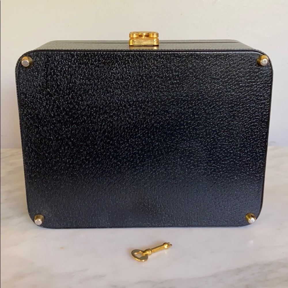 Smythson Black Leather Traveler Jewellery Case - Picture 13 of 13